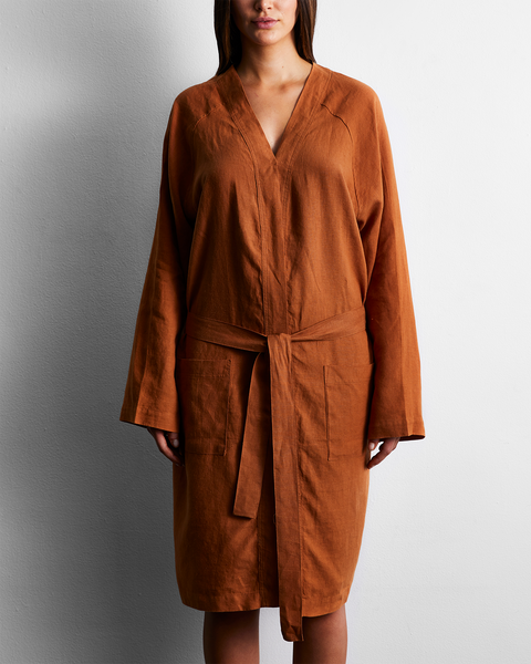 Indigo Linen  Robe