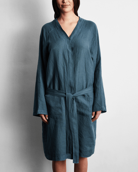Indigo Linen  Robe