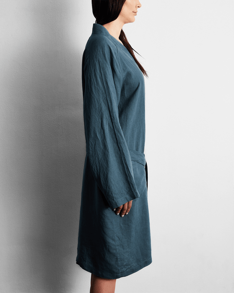 Indigo Linen  Robe