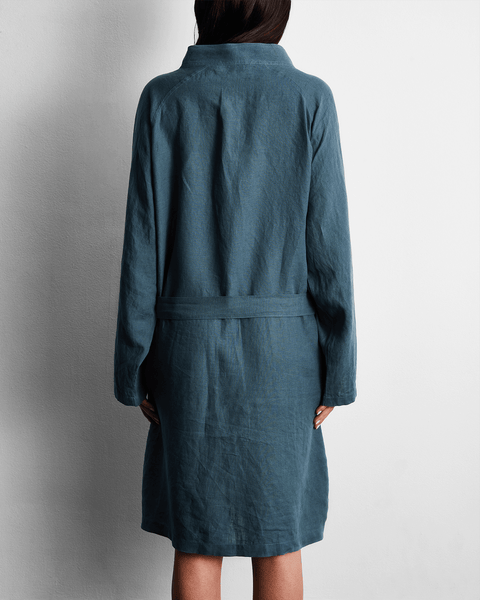 Indigo Linen  Robe