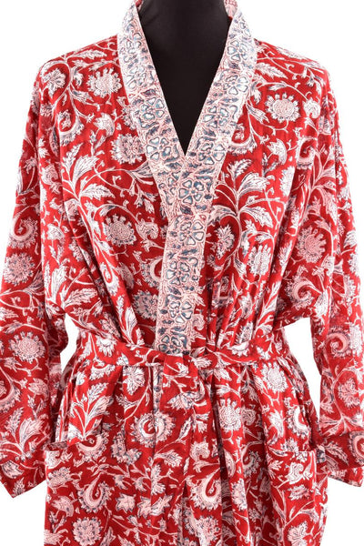 White Printed Robe