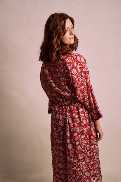 White Printed Robe