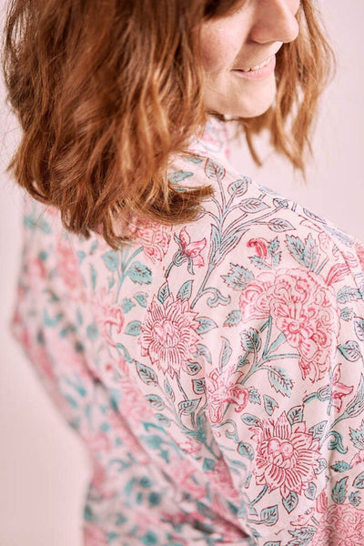 White Printed Robe